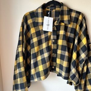 Hers & Mine Cropped Flannel top